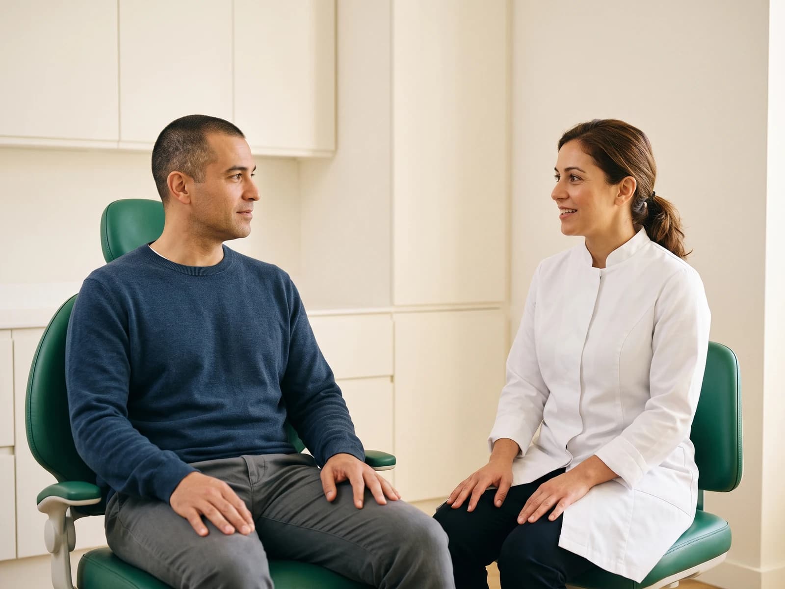 Illustrative dental consultation accompanying the scope of the clinic research method.