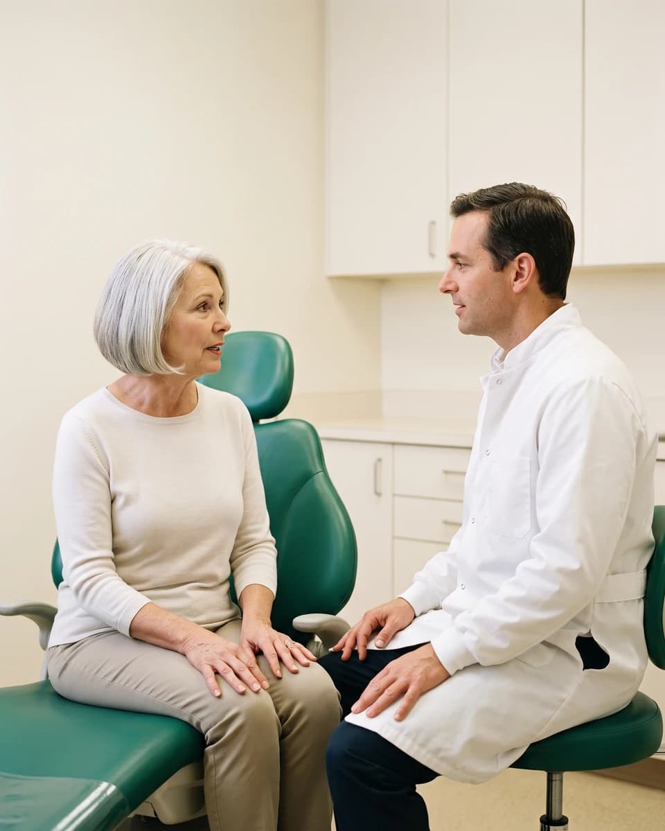 Illustrative dental discussion accompanying questions about research findings and limitations.