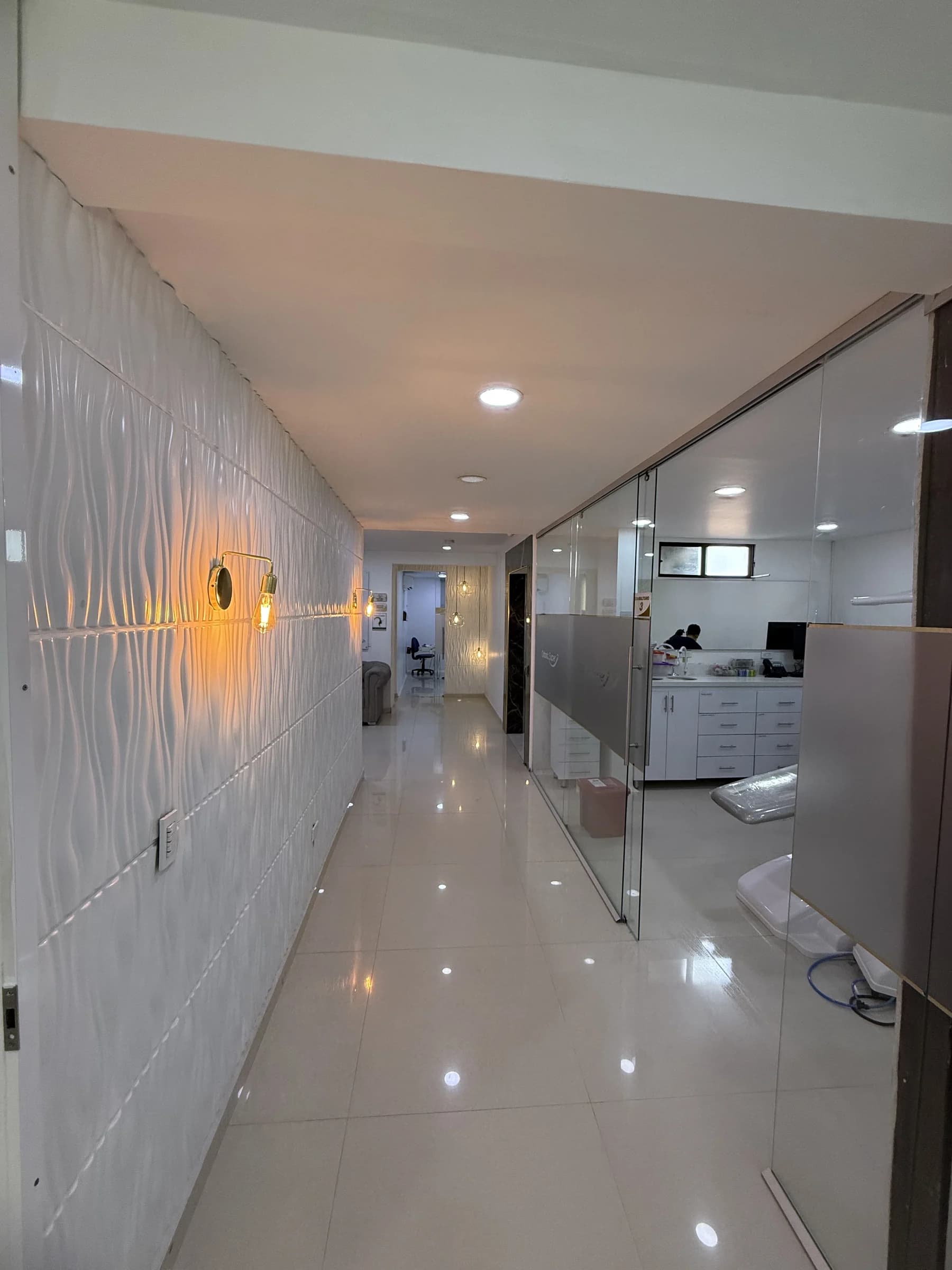 Interior corridor at our Medellín clinic, Odontológica Súper, not a clinic in Costa Rica.