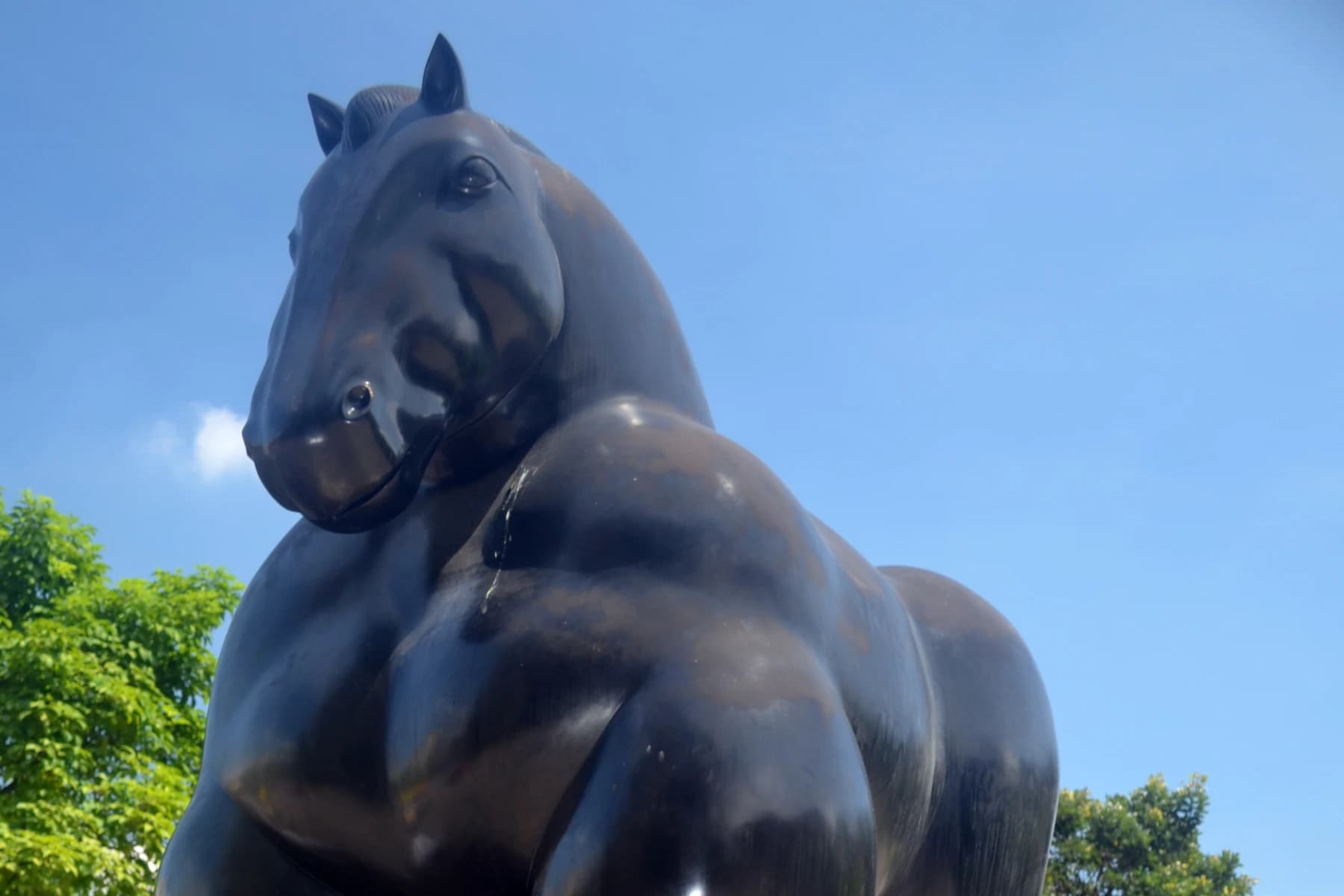 Detail of Caballo by Fernando Botero in El Centro, Medellín.