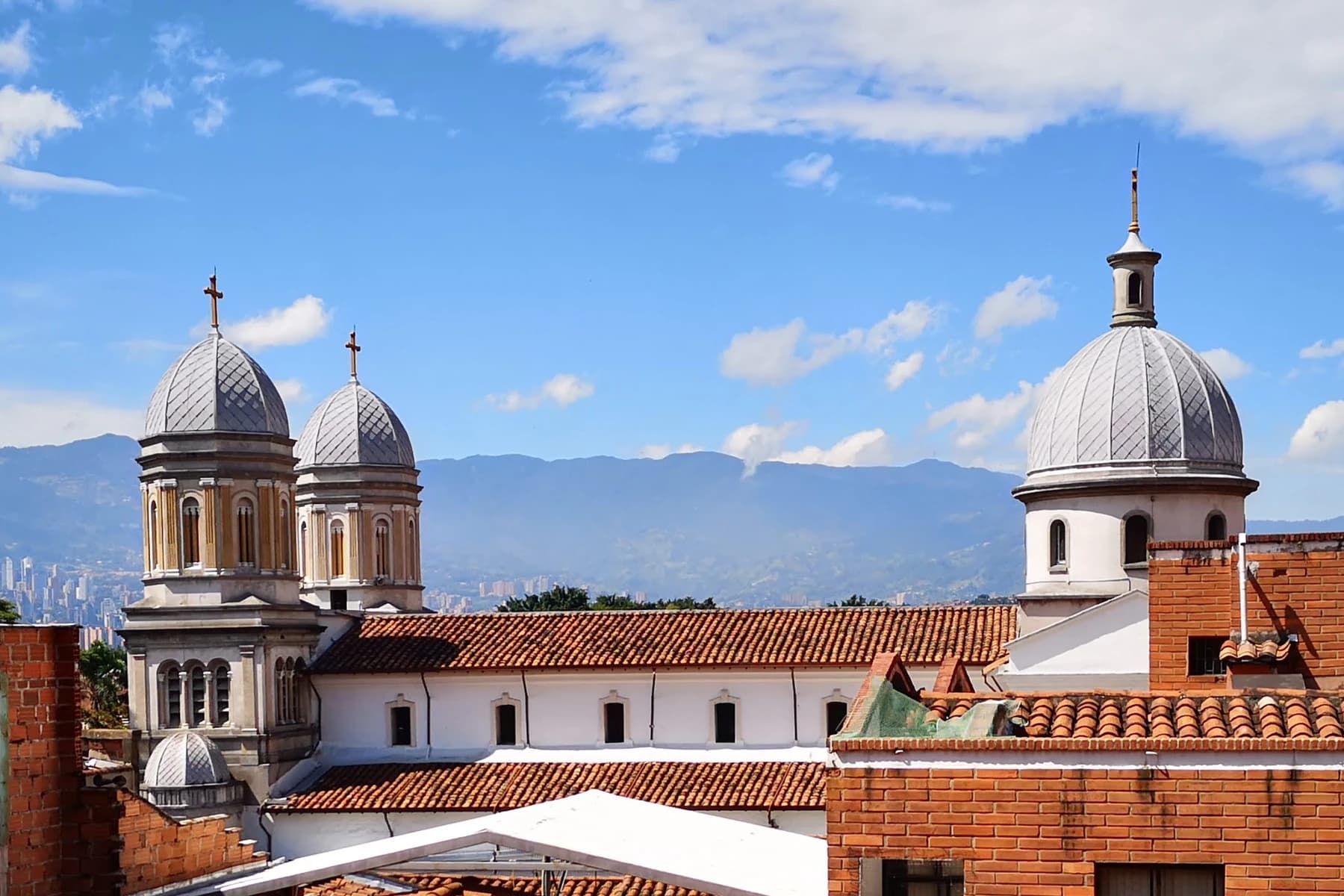 Domes of the Iglesia de Nuestra Señora de Belén in Belén, Medellín.