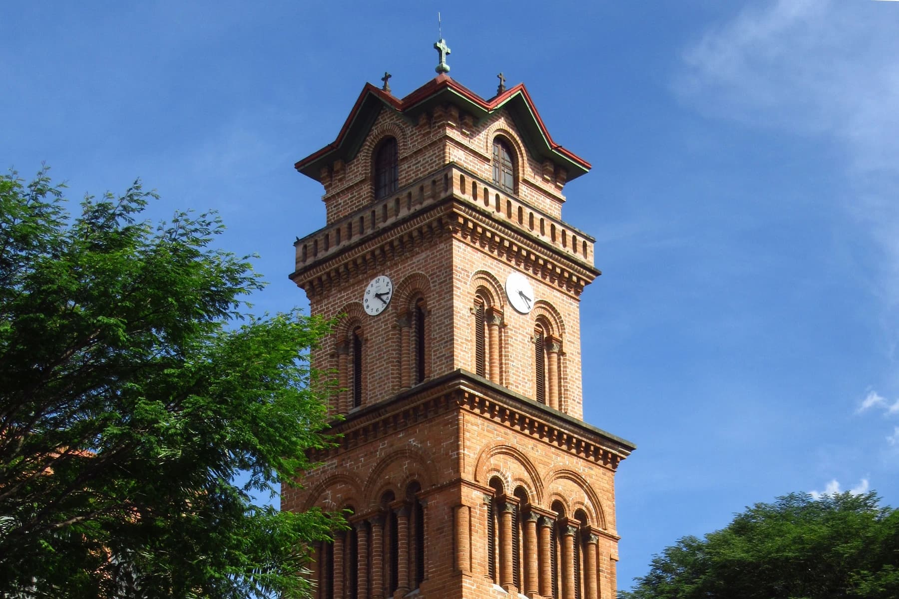 Clock tower of San José del Poblado in El Poblado, Medellín.