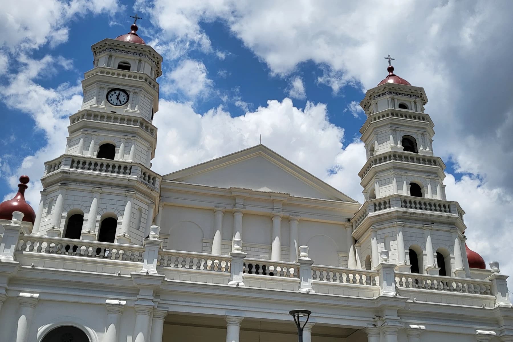 Twin towers of the Iglesia de Santa Gertrudis in Envigado.