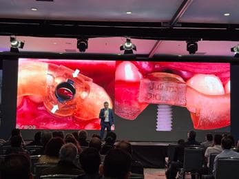 Dr. David Troncoso presenting at a dental conference