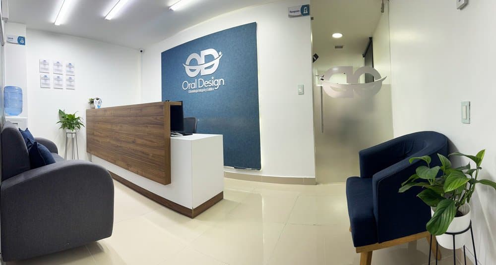 Oral Design reception with branded wall signage